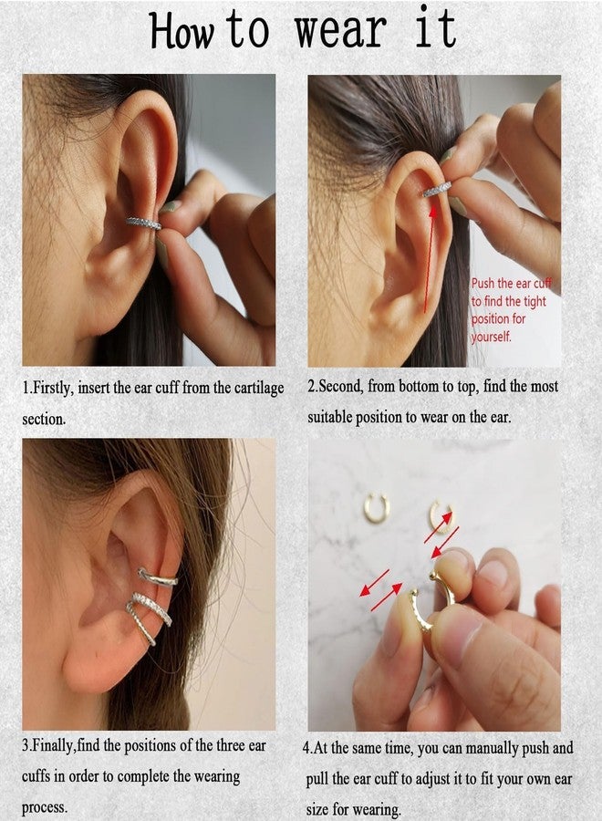 Novearring Ear Cuffs for Women Non Piercing Ear Cuff Earrings Non Pierced Cartilage Earrings Adults Christmas Stocking Stuffers Trendy Gifts 2025 - Image 5